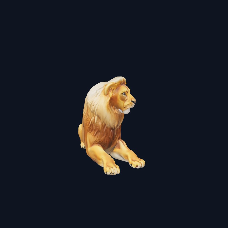 Realistic Lion 3D Model with Detailed Mane