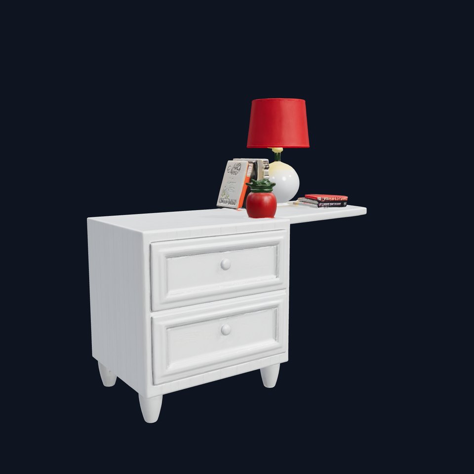 Fun Nightstand with Vibrant Decor