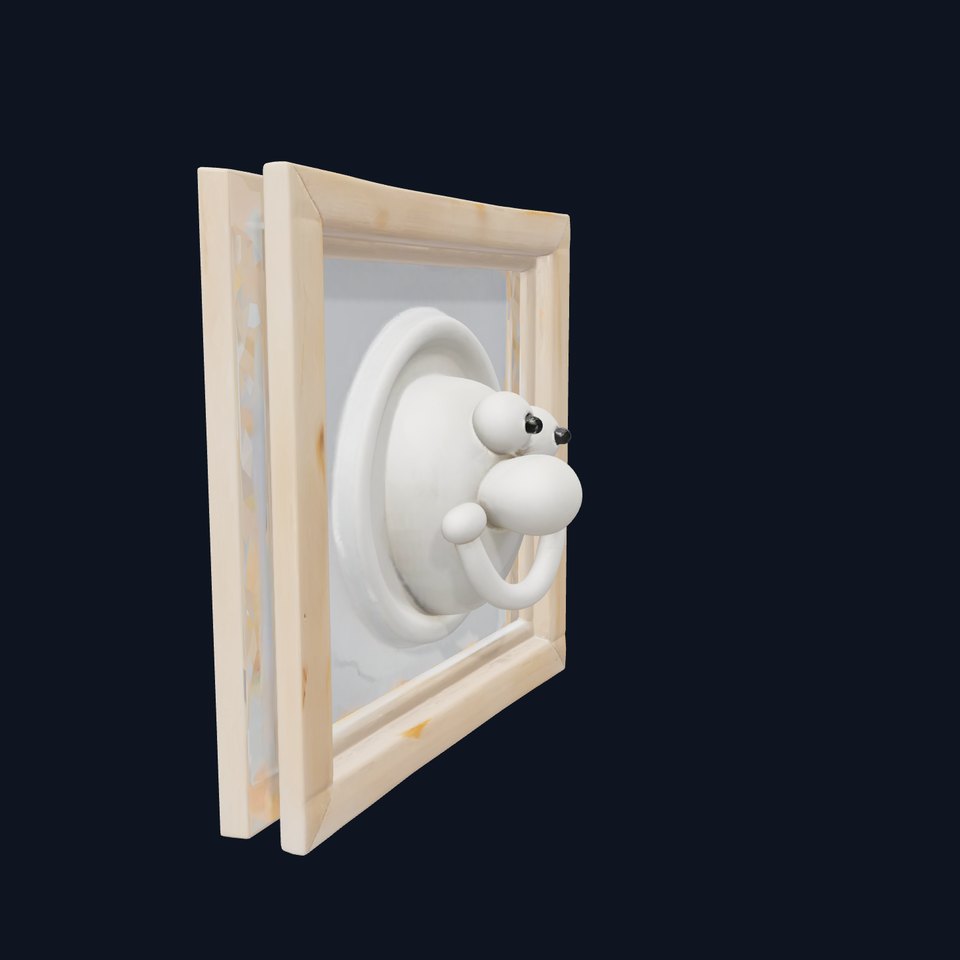 Playful Clay Portrait with Round Frame