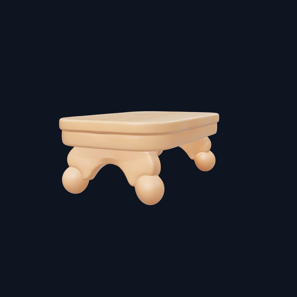 Clay Coffee Table Rounded Legs Model for Living Room
