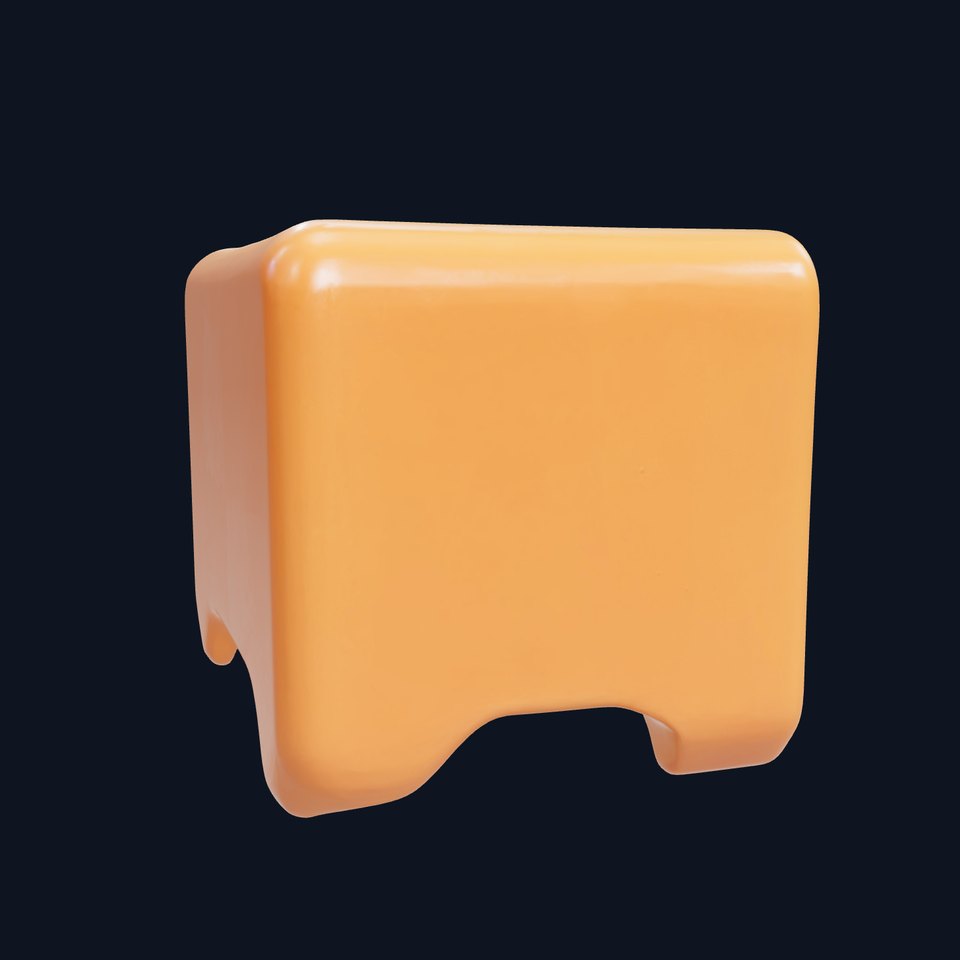 Playful Miniature Curved-Edge Nightstand 3D Model