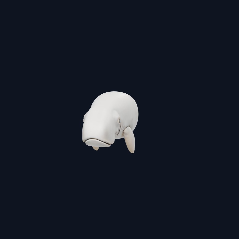 Dugong 3D Model with Marine Creature Features