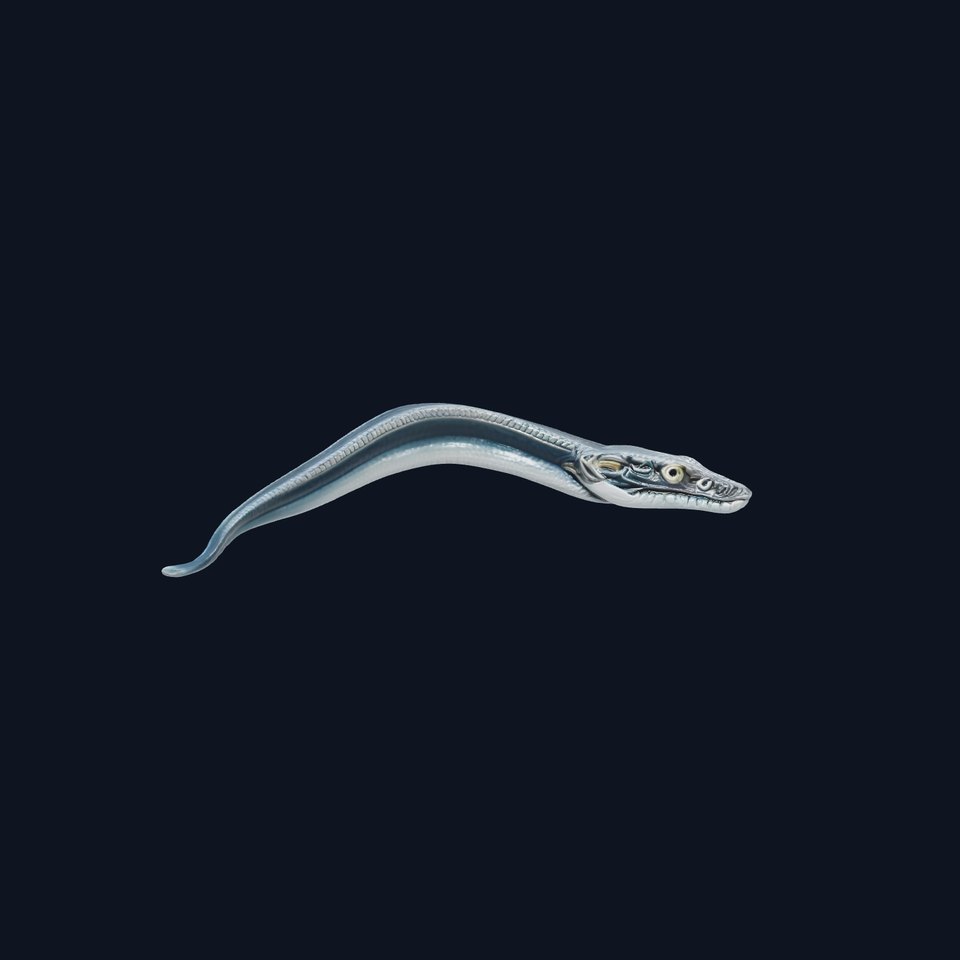 Sea Serpent with Elongated Body 3D Model