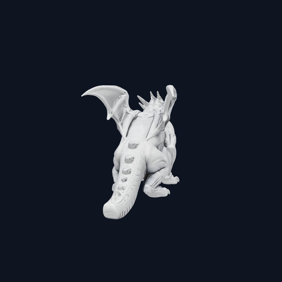 Gargoyle Guardian with Stone Texture and Protective Pose