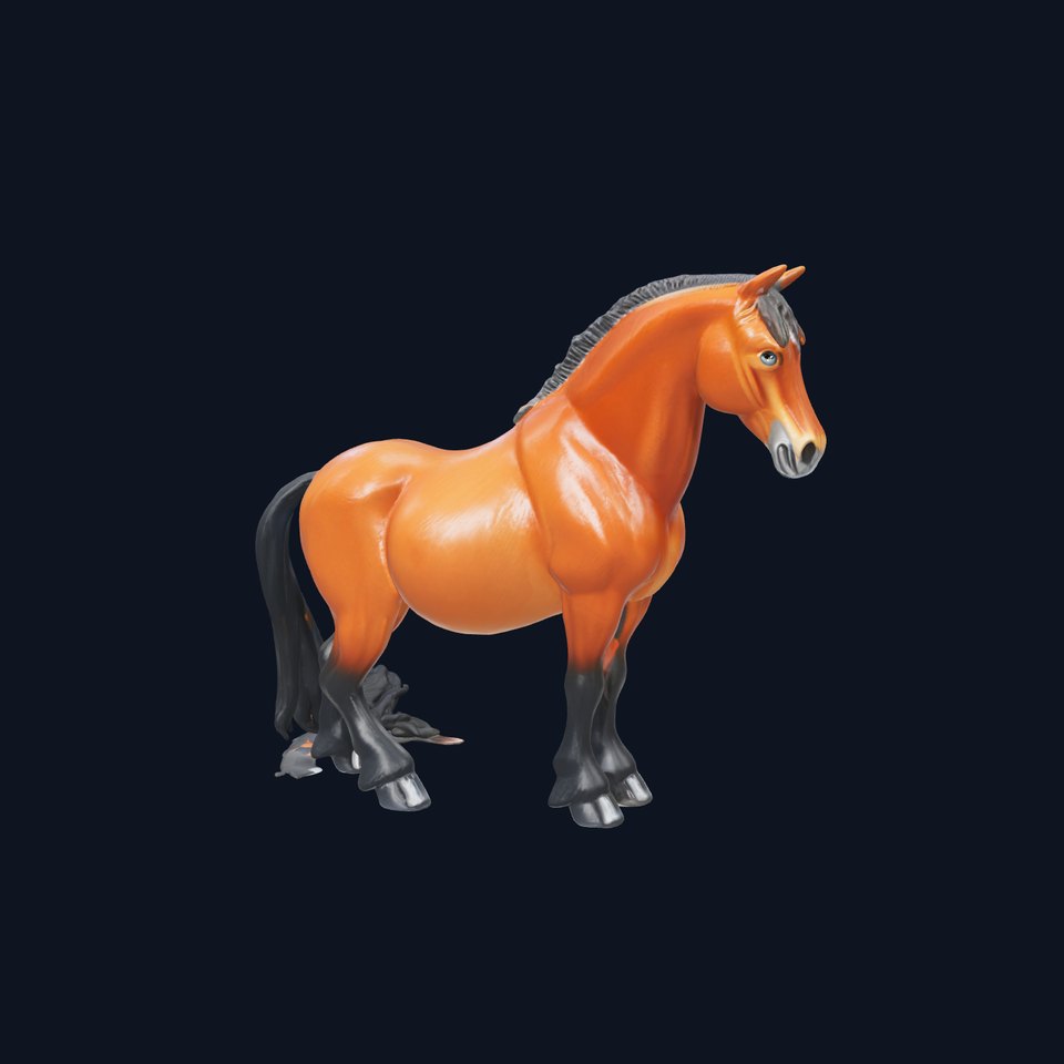 Majestic Bay Friesian Horse 3D Model