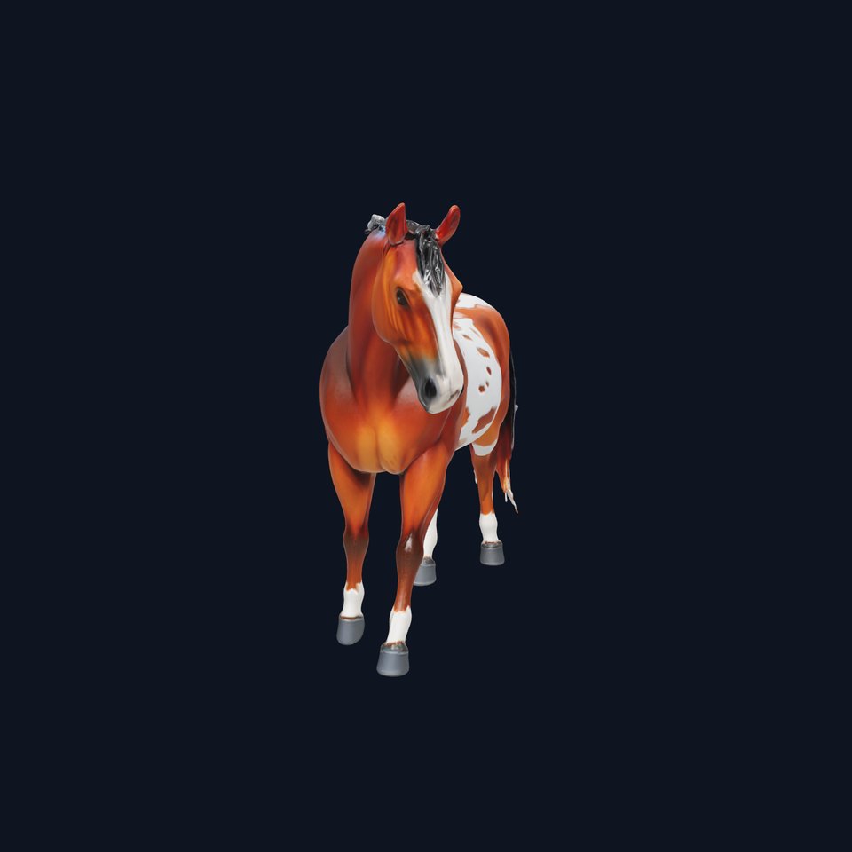Paint Thoroughbred Horse with Unique Color Patterns 3D Model