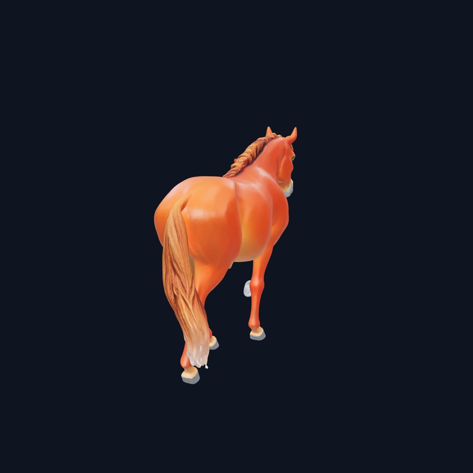 Chestnut Morgan Horse 3D Model with Rich Color