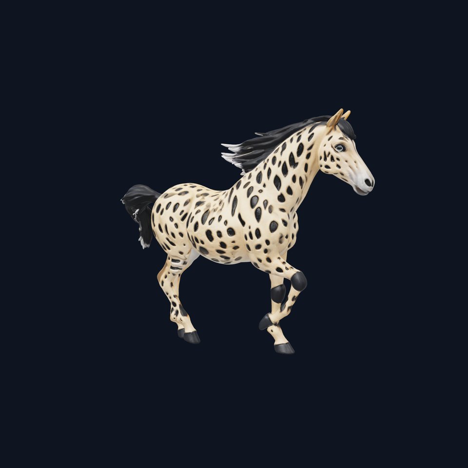 Bay Appaloosa Horse Model with Intricate Patterns