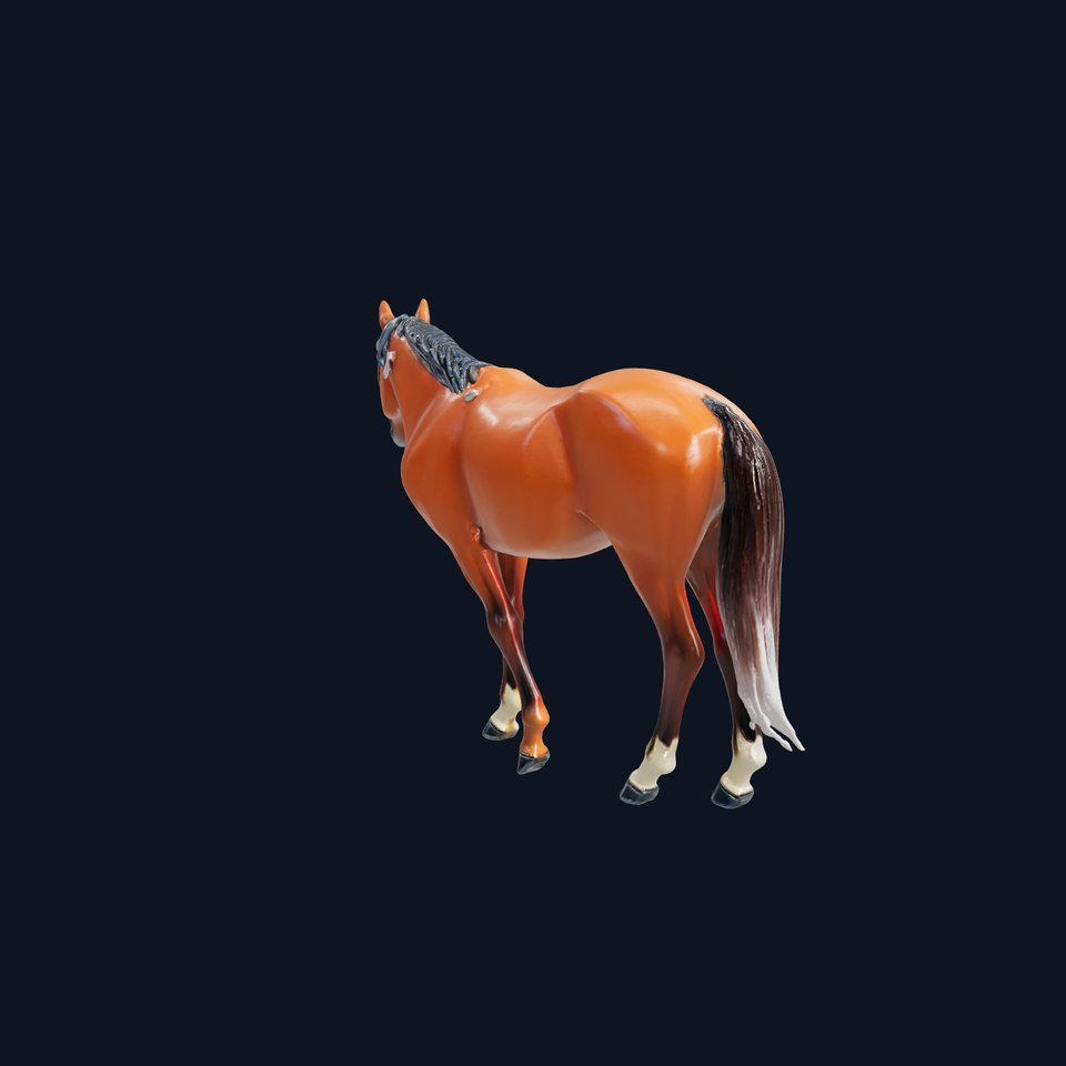 Bay Quarter Horse 3D Model with Earthy Tones