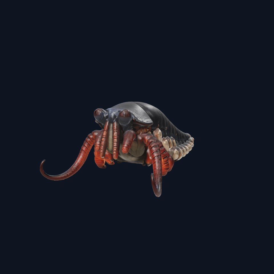 Alien Creature with Tentacles and Insect Eyes 3D Model