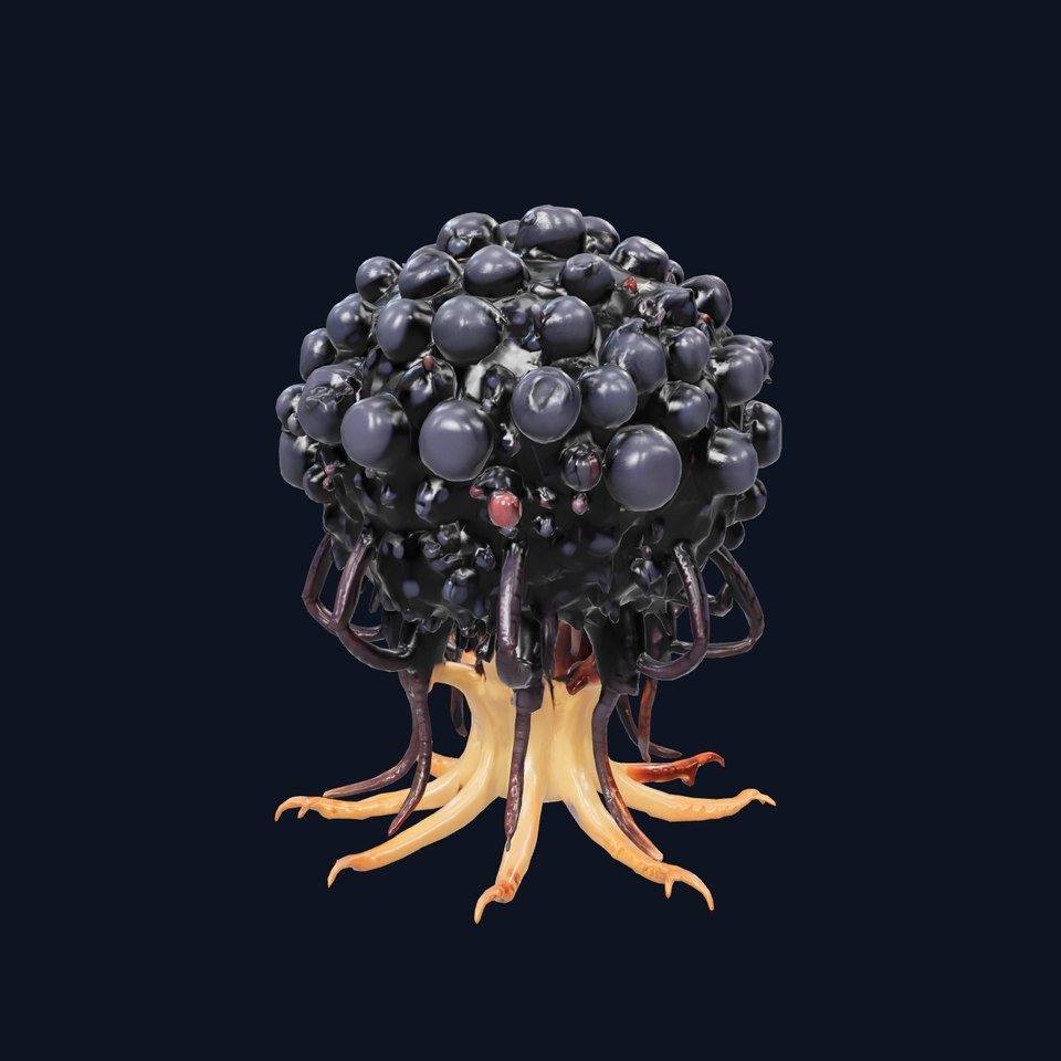 Insectoid Creature with Multiple Eyes and Gelatinous Base viewer poster