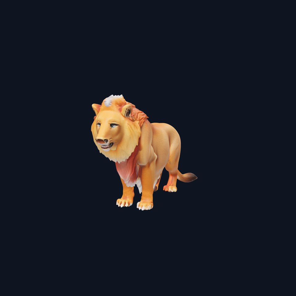 Lion-Gelada Hybrid with Mane and Rugged Build 3D Model