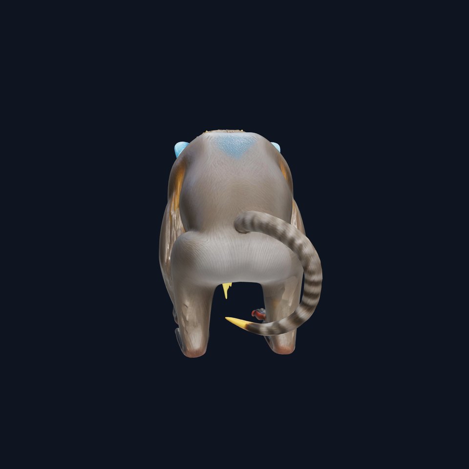 Vibrant Mandrill 3D Model with Blue and Red Markings