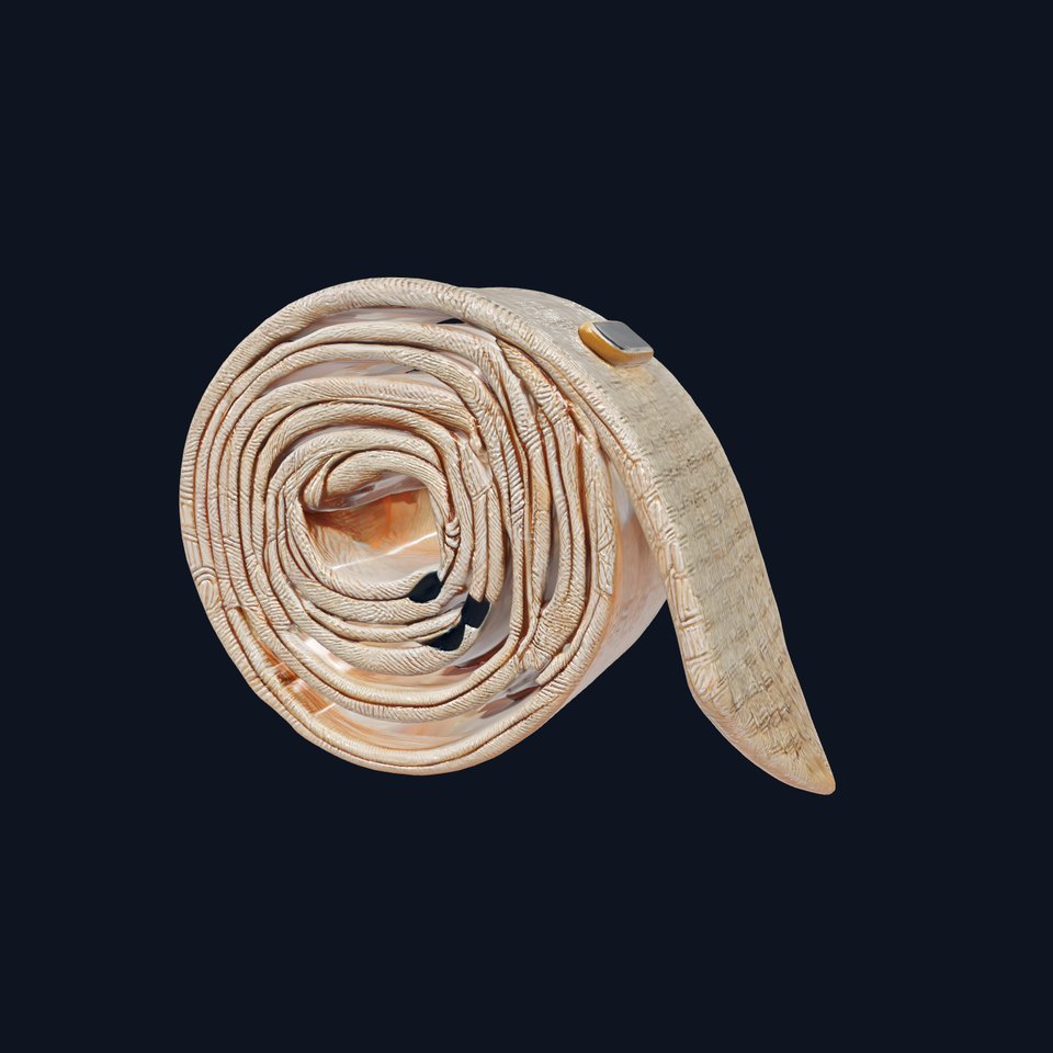 Geometric Patterned Tie with Metal Clip 3D Model