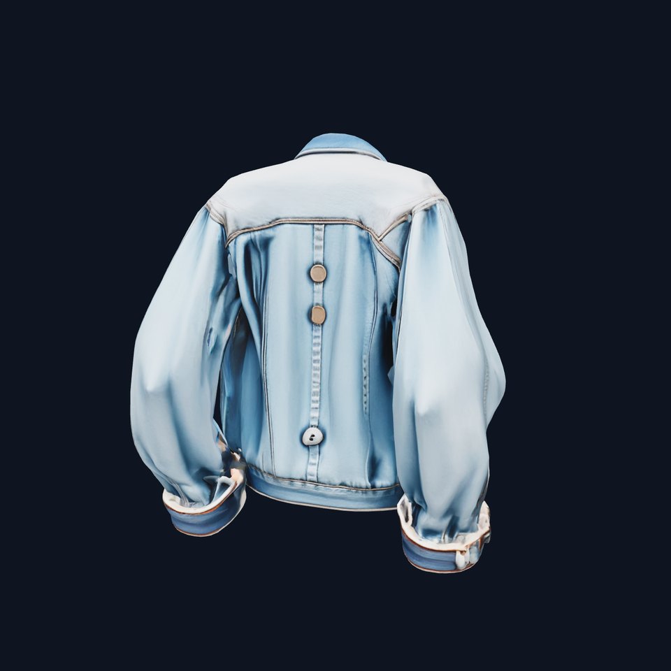 Stylish Denim Jacket with Distressed Features and Stud Accents viewer poster