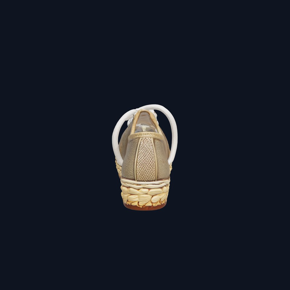 Espadrille Shoe with Woven Sole and Cotton Laces