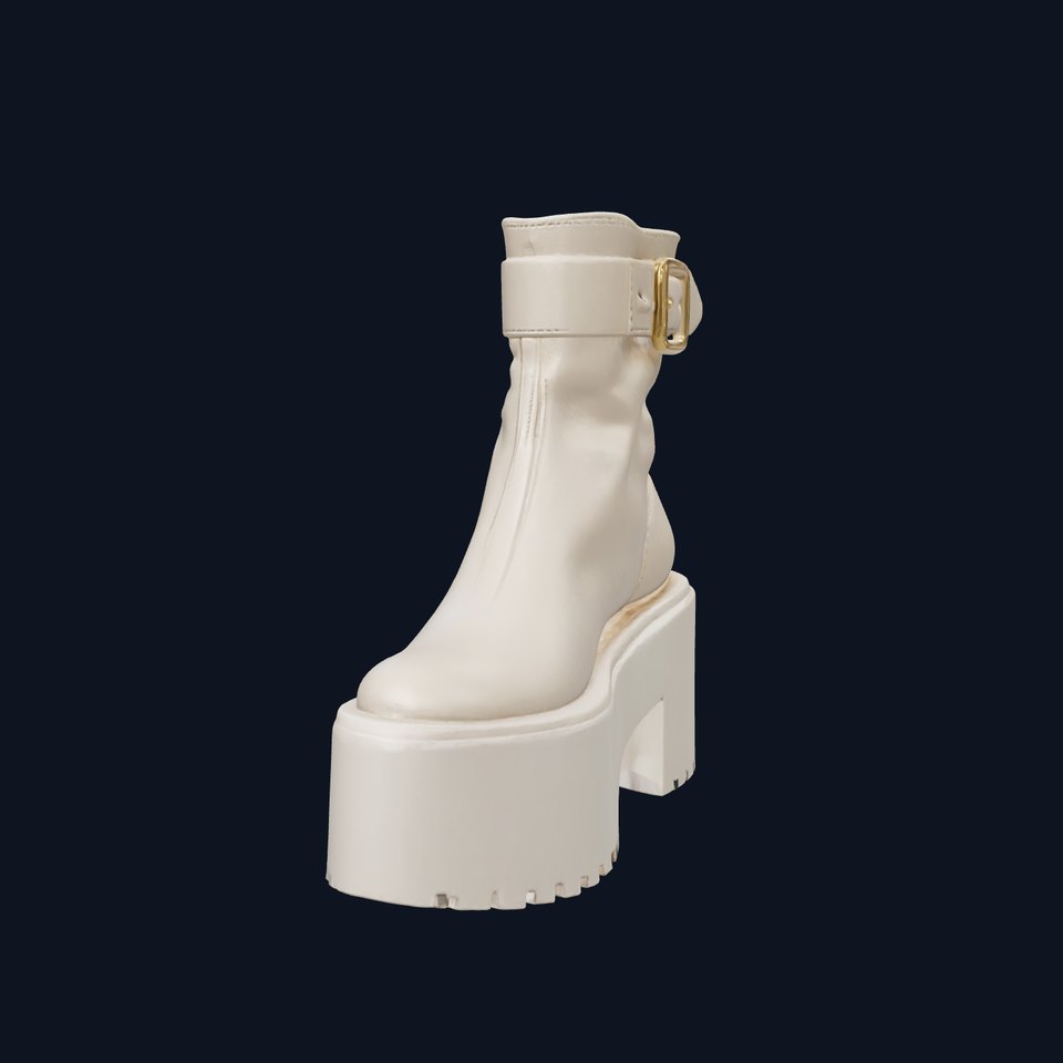 Platform Ankle Boots with Thick Sole and Buckle