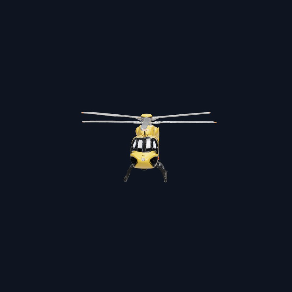 Firefighting Helicopter Model with Rounded Blades