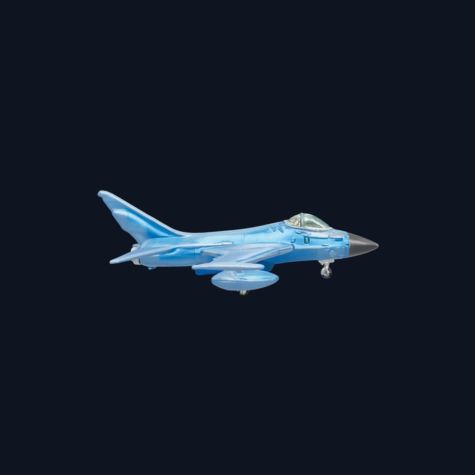 Friendly Blue Jet Fighter Model with Rounded Wing Tips
