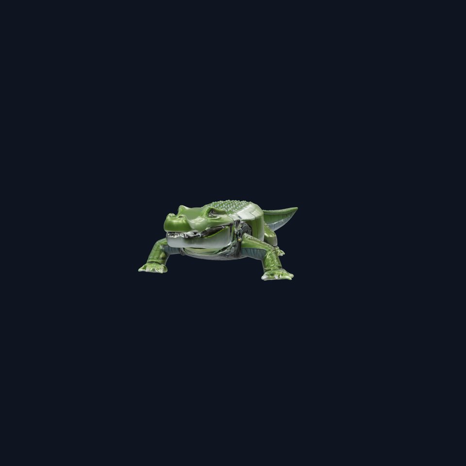 Robotic Crocodile with Matte Green Polymer Shell and Integrated Radar