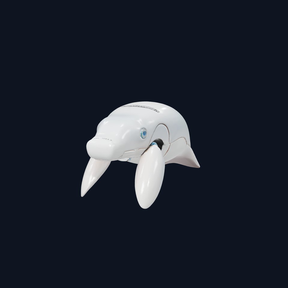 Robotic Manatee with Soft Plastic Fins and Environmental Filters