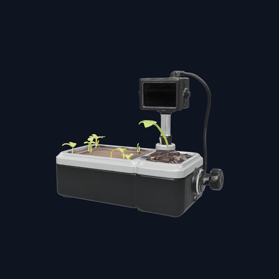 Cyberpunk Plant Care System with Soil Analysis Function