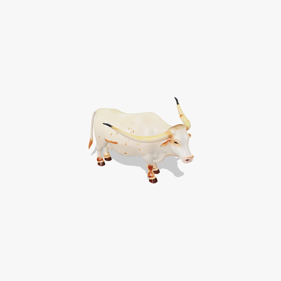 Texas Longhorn Bull Muscular 3D Model