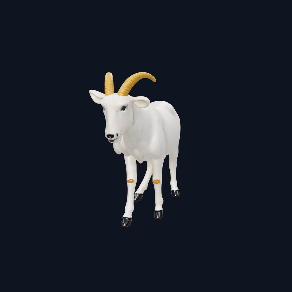 Realistic Goat Model with Textured Coat