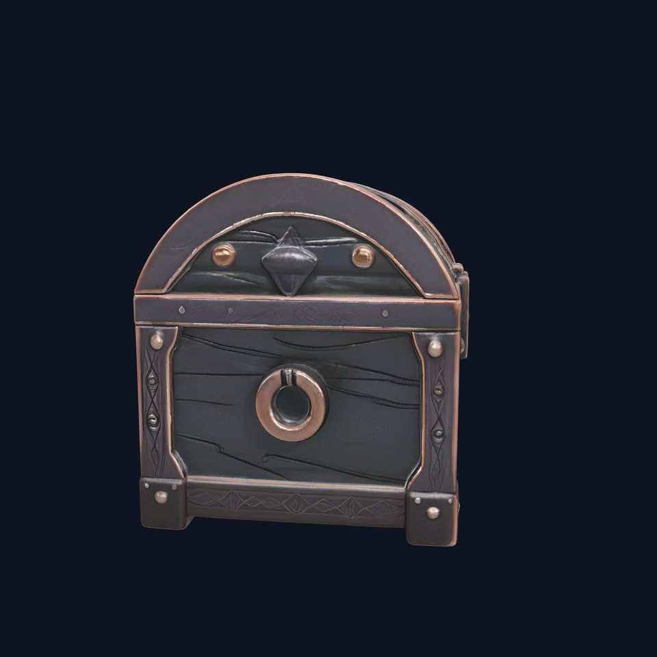 Realistic Antique Treasure Chest Model