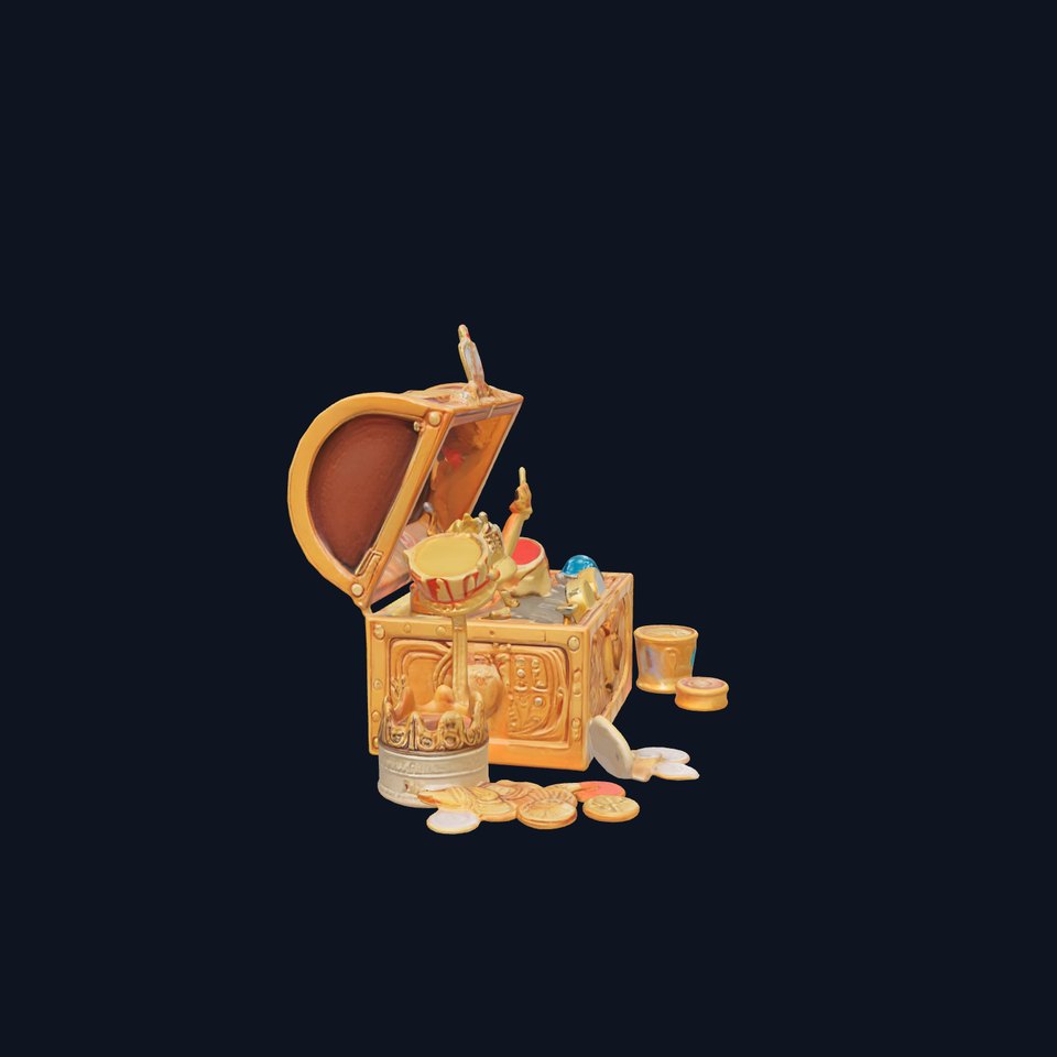 Royal Treasure Chest with Crowns and Jewels