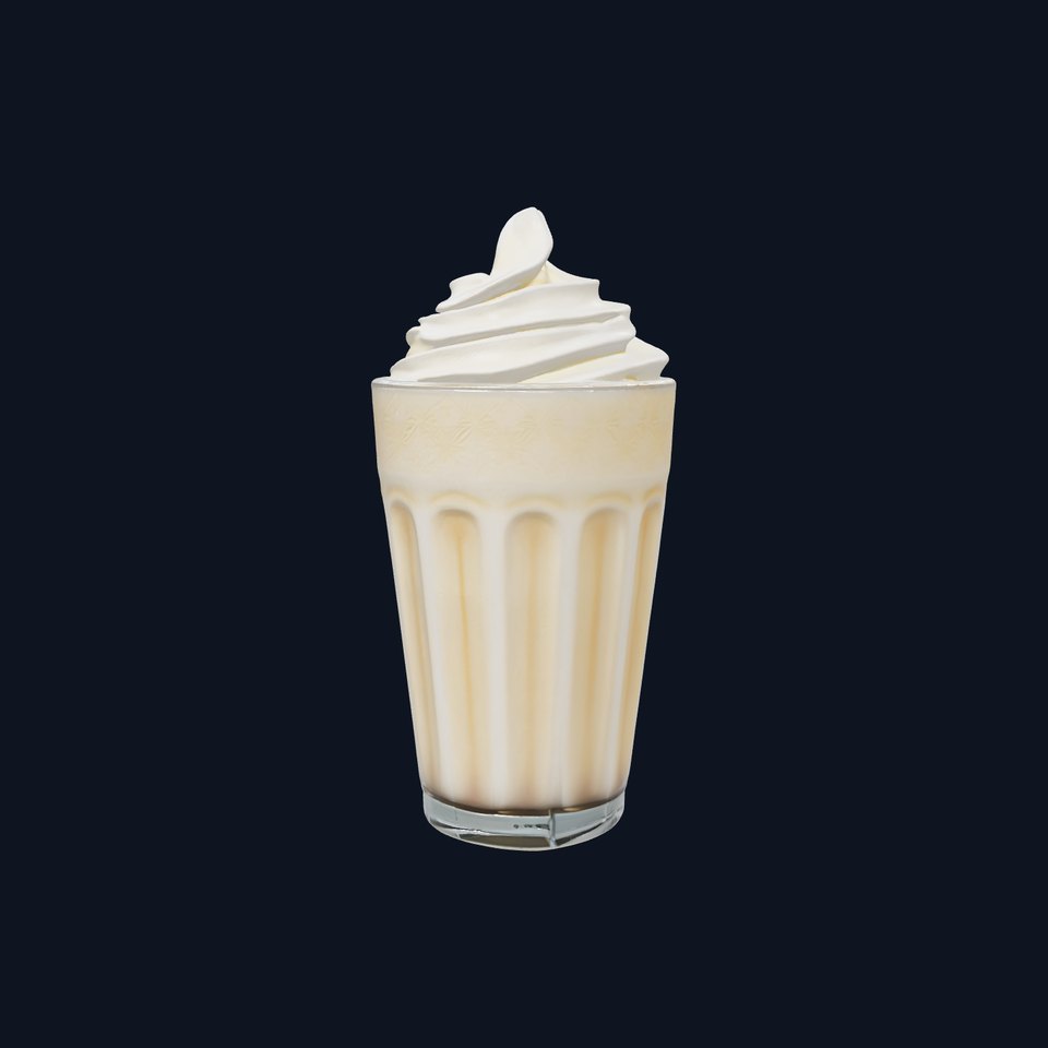 Retro Milkshake Glass with Whipped Cream model pack