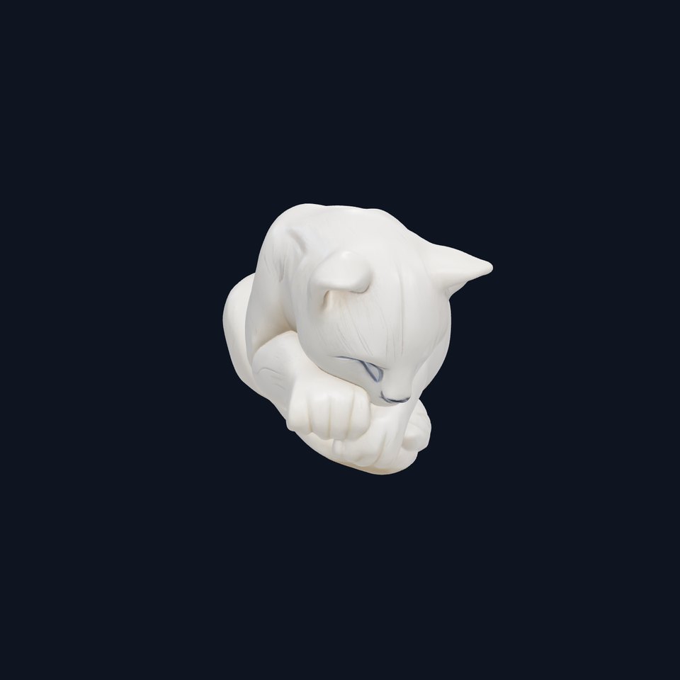 Sleeping Cat Statue Circle Pose model pack