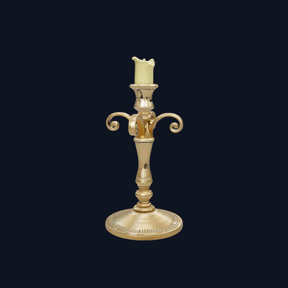 Elegant Brass Candelabra Set model pack