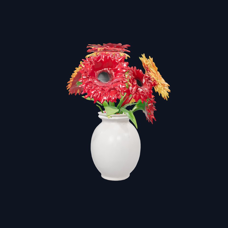 Floral Vase with Gerberas model pack