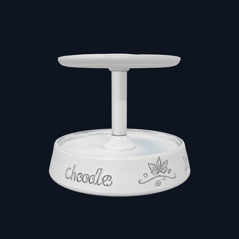 Brushed Metal Twolevel Stand with Chocolate Design model pack