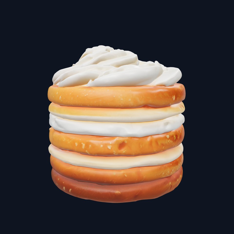 Layered Honey Cake Medovik Dessert model pack