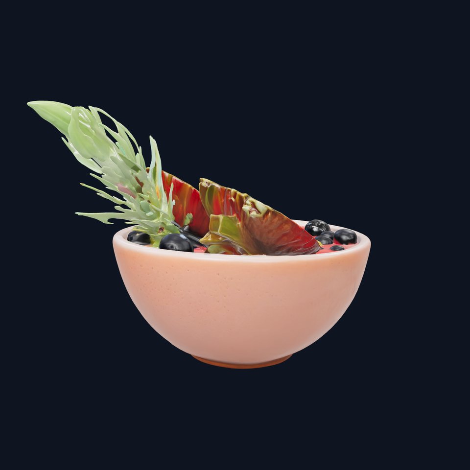 Tropical Smoothie Bowl Realistic 3D model pack