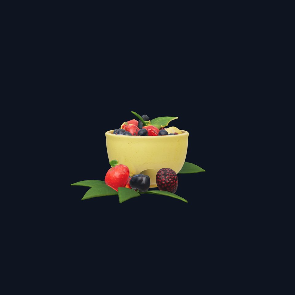 Tropical Smoothie Bowl 3D model pack