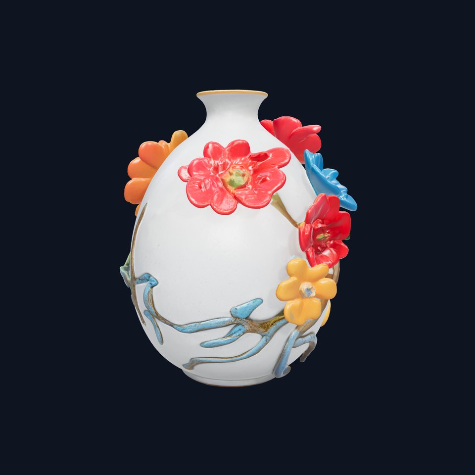 Colorful Blossom Vase Sculptural Art model pack