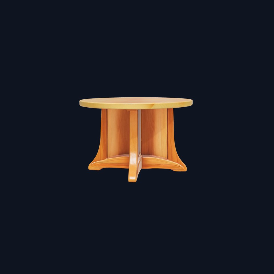 Round Wooden Dining Table model pack