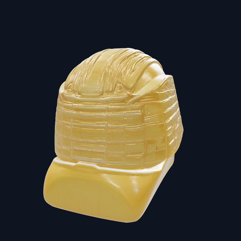 Pharaoh Crown Toy Shiny Gold Statue model pack