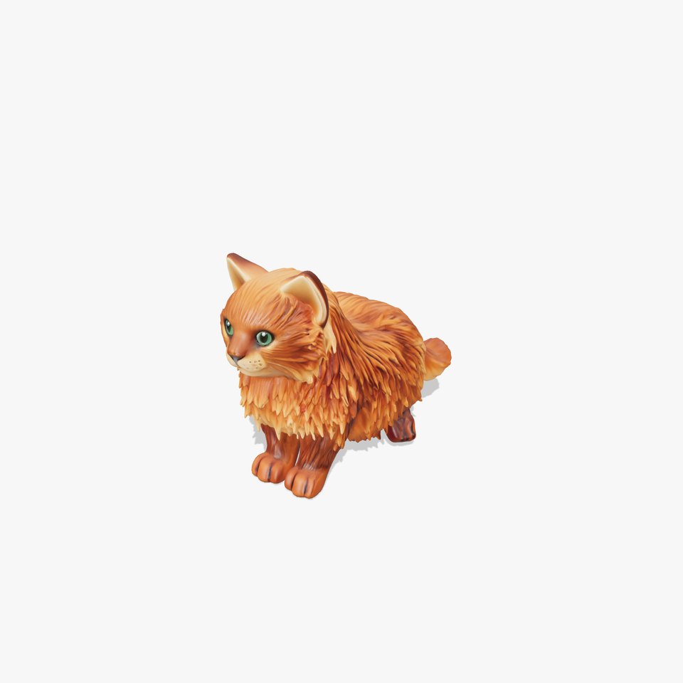 Fluffy Cat Toy Figurine model pack