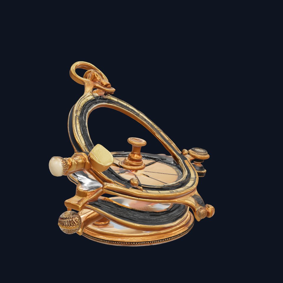 Intricate Brass Astrolabe Scientific Instrument model pack