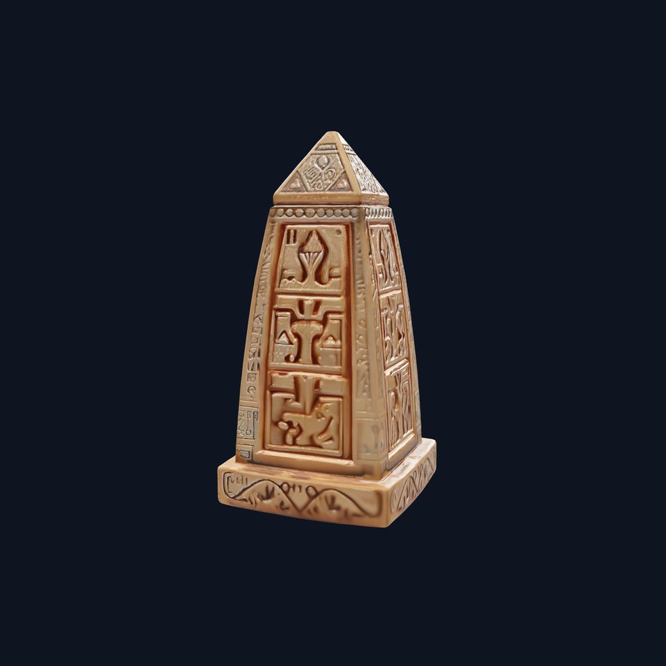 Miniature Hieroglyphic Obelisk Sculpture model pack