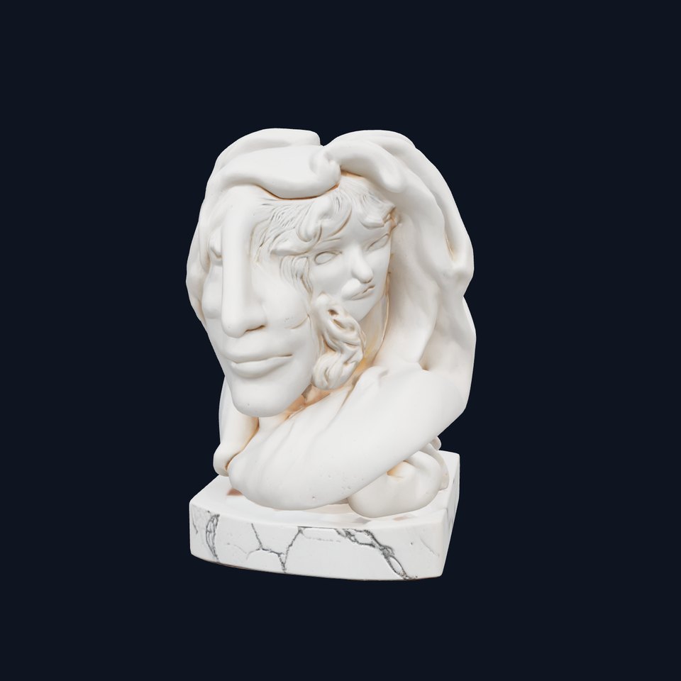 Baroque Marble Sculpture Dynamic Drapery model pack