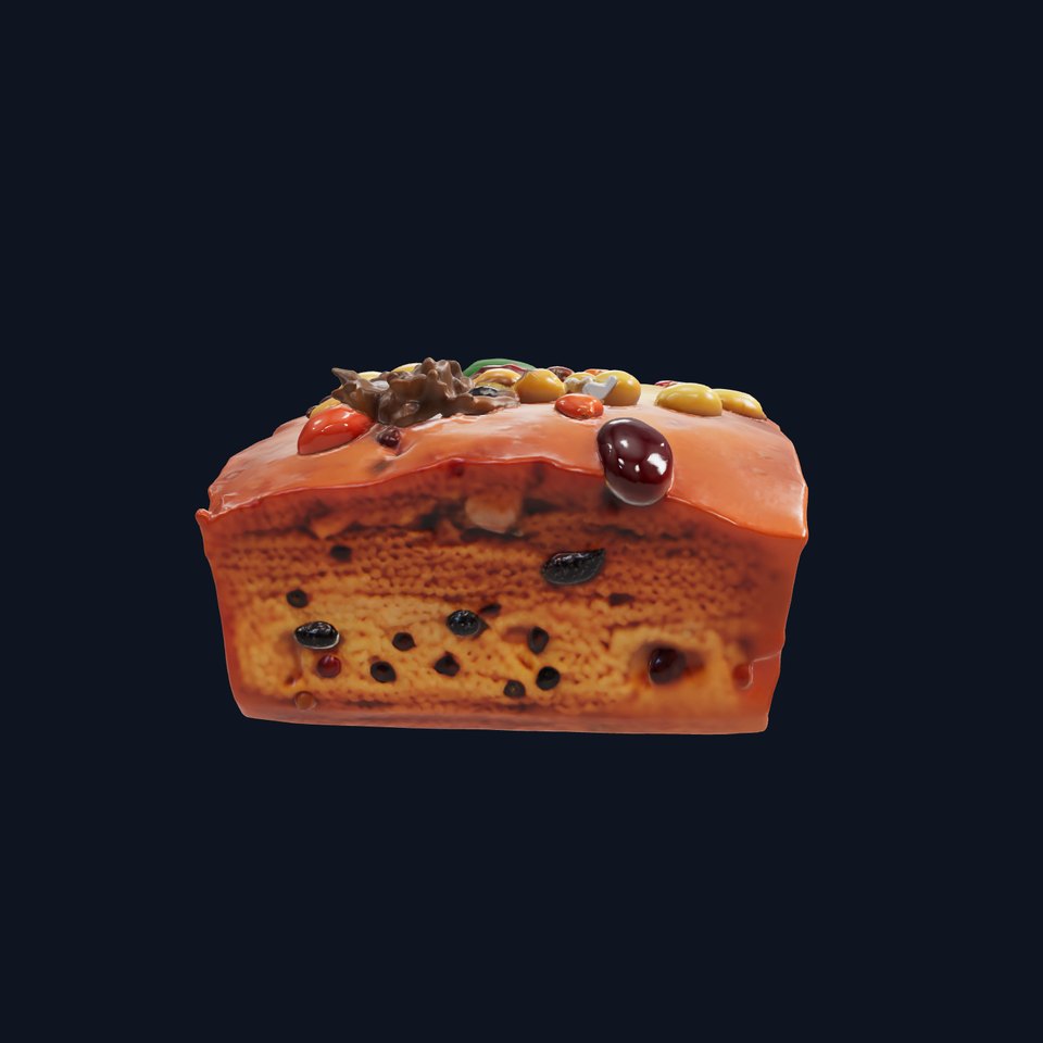 Festive Fruit Cake Detailed 3D Model Pack