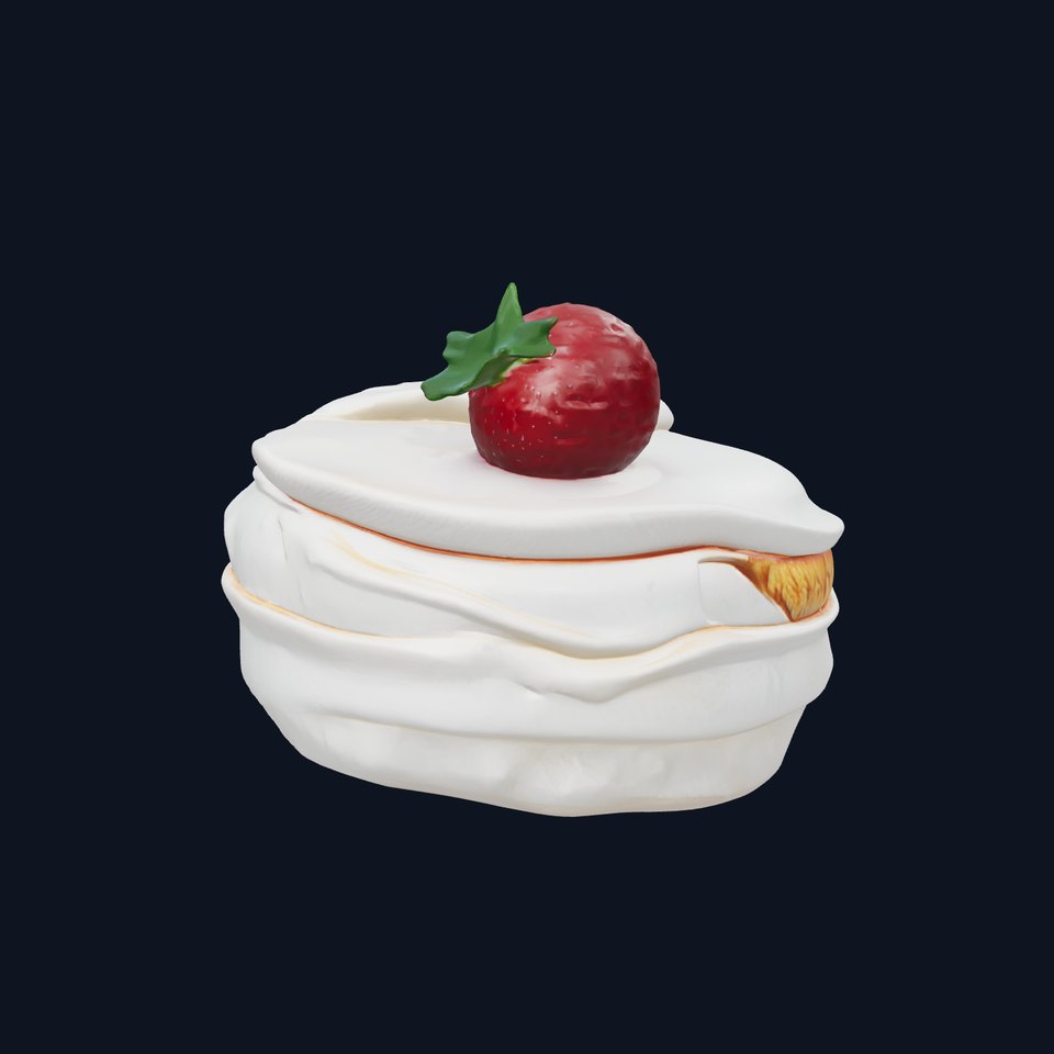 Gourmet Meringue Cake Layered Design model pack