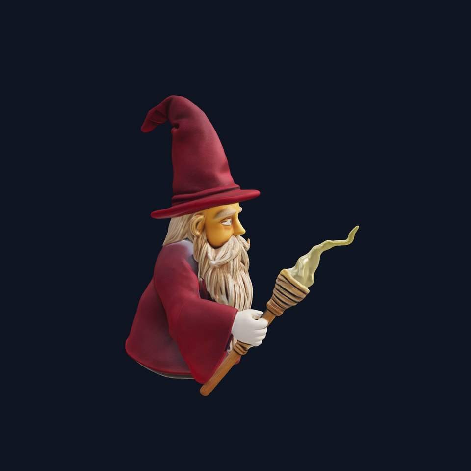 Wizard Character with Magic Staff model pack