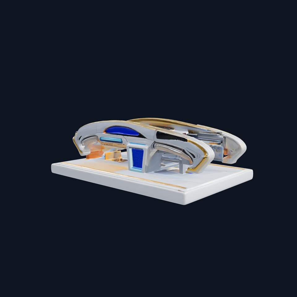 Futuristic Waterfront Bridge Model Pack with LED Panels and Neon Lines