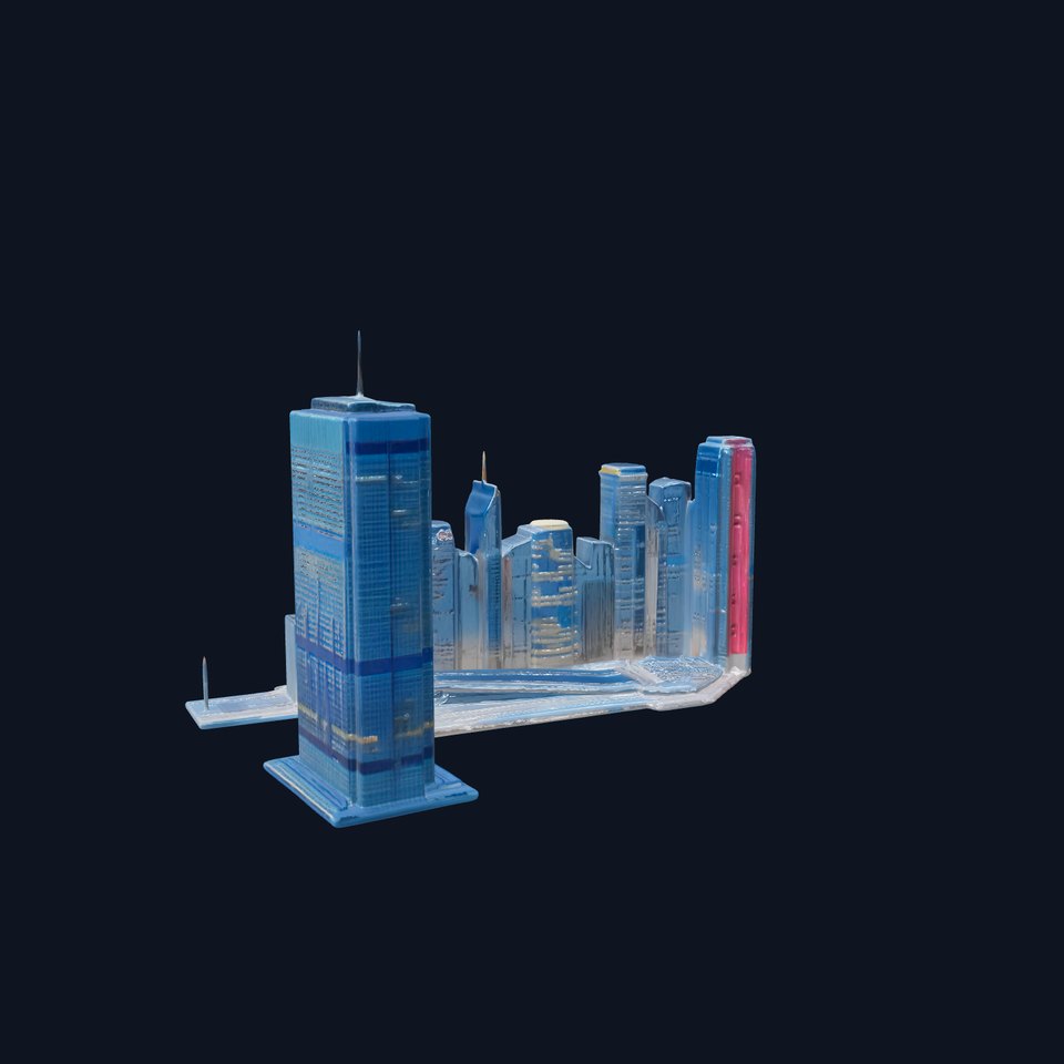 Cyberpunk Skyscraper Neon Silhouette model pack